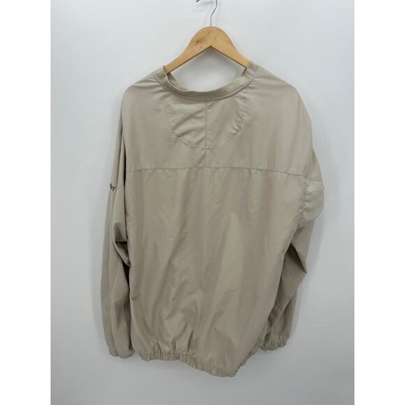 Footjoy Mens Pullover Windbreaker Size XL Tan Pockets Golf Casual Lightweight - Picture 2 of 10